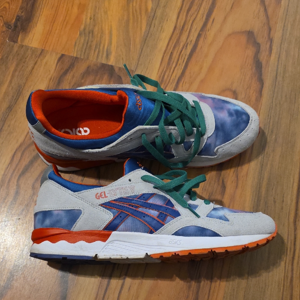Asics Gel-Lyte V Blue Gray Orange Sneakers